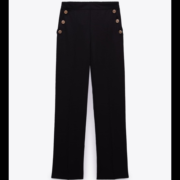 Zara Wide Leg Buttoned Pants - Picture 4 of 6